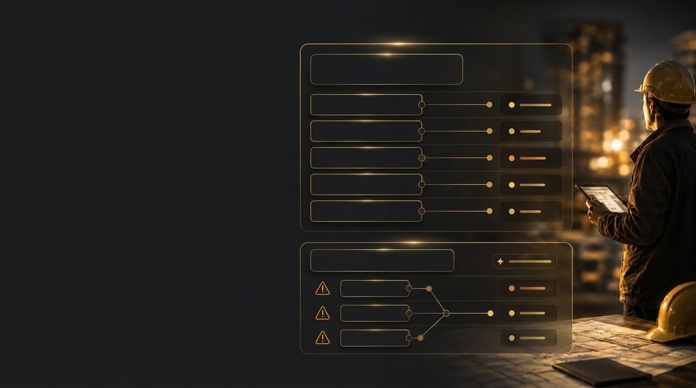 Dashboard více staveb s prioritními alerty